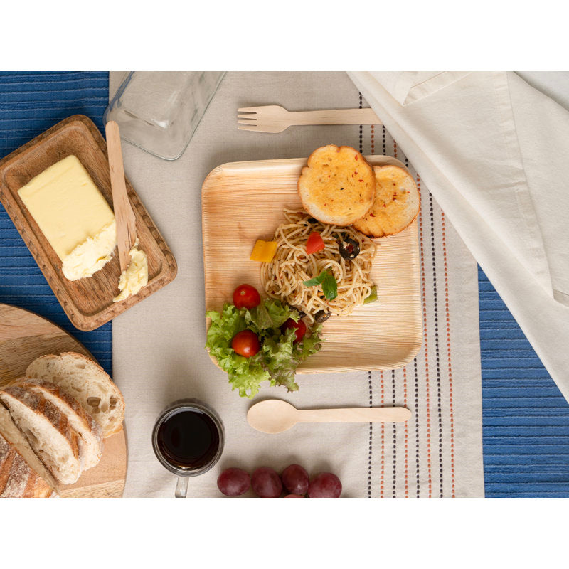 LuxeDesigns Eco-Friendly Disposable Palm Leaf Plates - Heavy-Duty Biodegradable & Compostable Dinnerware Set - 50-Piece 8" Plates for Parties, Picnics, and Outdoor Gatherings - Microwave & Oven Safe, Rustic & Elegant Natural Plates (Set of 50)
